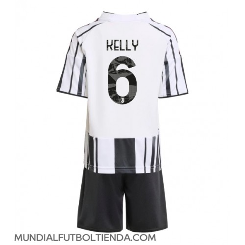 Camiseta Juventus Lloyd Kelly #6 Primera Equipación Replica 2025-26 para niños mangas cortas (+ Pantalones cortos)
